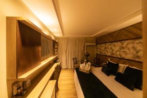 伊列乌斯奥帕巴普拉亚酒店的配有一张床和一台平面电视的酒店客房