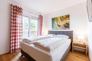 图拉彻霍赫Turrach Lodges by ALPS RESORTS的一间卧室设有一张床和一个窗口