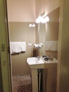 芒特甘比尔哎瓦隆汽车旅馆的一间带水槽和镜子的浴室