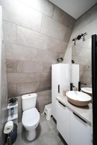 包姚Volenter Lux Duna Spa的浴室配有白色卫生间和盥洗盆。