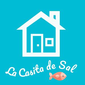 拉海瑞德拉"La Casita de Sal" cerca de la playa, con piscina comunitaria y wifi的房屋和鱼的卡西塔安全标志