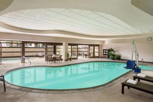 拉斯维加斯拉斯维加斯希尔顿会议中心顿合博套房酒店的一座带圆顶天花板的大型游泳池