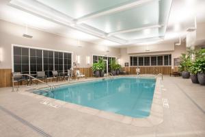 萨拉托加泉萨拉托加温泉希尔顿惠庭套房酒店 的在酒店房间的一个大型游泳池