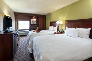 巴吞鲁日10号州际公路&学院大道恒庭酒店的酒店客房设有两张床和一台平面电视。