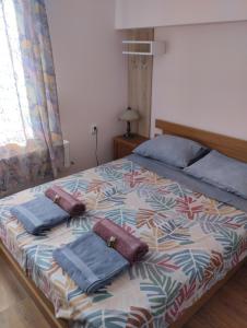 阿巴纳西Гери2的一间卧室配有一张带两个枕头的床