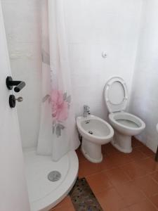 托里德欧索Torre Bella的浴室配有卫生间、盥洗盆和淋浴。