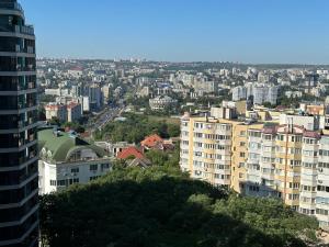 基希讷乌Apartment OneClickRenrt Oasis的享有城市和高楼的景色