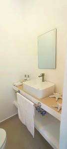 Stone TownNoah's Ark Zanzibar的白色的浴室设有水槽和镜子