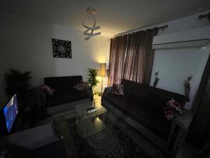 MadinatyMadinaty Kian Al Deafah , New Cairo مدينتي的带沙发和电视的客厅