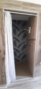 韦扎诺利古雷IN PANDORA'S BOX 5 LANDS的浴室的窗户,带浴帘