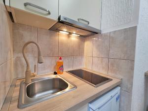 布德瓦MM Apartments的一个带水槽和柜台的小厨房