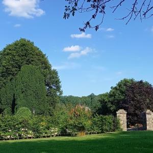 Cluain EoisOld Farmhouse Annex的绿地,有树木在后面