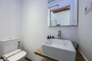 马德里Puerta del Sol Apartamento economico的白色的浴室设有水槽和卫生间。