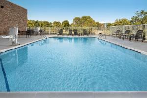 夏洛特夏洛特机场希尔顿花园酒店的蓝色海水大型游泳池