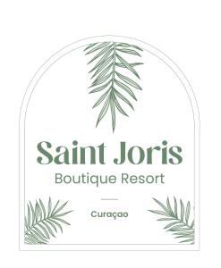 威廉斯塔德Saint Joris a tiny Boutique Resort的棕榈叶精品度假村的标志
