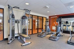 奥本希尔斯奥本山南部底特律汉普顿酒店的健身房设有数台跑步机和健身自行车