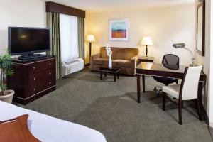 拉斯维加斯拉斯维加斯南汉普顿套房酒店 的酒店客房配有一张床、一张书桌和一台电视。