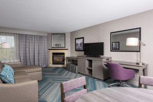 米德兰米德拉顿希尔顿恒庭酒店的带沙发和电视的客厅