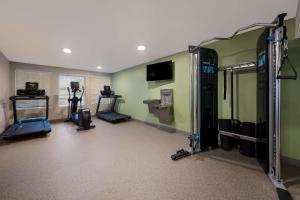威克瑟姆WoodSpring Suites Wixom - Novi的一间健身房,里面配有几台跑步机