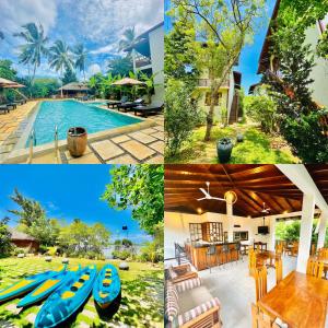 坦加拉Lagoon gate Tangalle Resort的一张照片和一座游泳池和一座房子相拼合