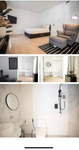 清迈Dream Nimman Apartment的一张沙发客厅的两张照片