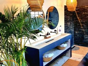 蒙塔古PJURE Wellness Retreat & Spa的一间带水槽和镜子的浴室