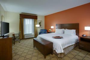 本赛霖姆费城/萨勒汉普顿套房酒店的酒店客房设有一张大床和一台电视。