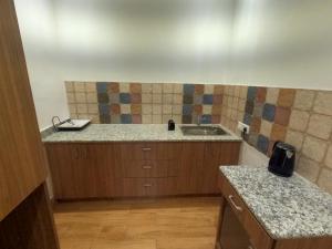 德拉敦OLIVIA HOME STAY的厨房配有水槽和台面