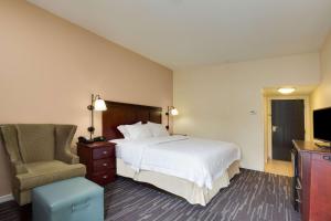 萨默塞特萨默塞特汉普顿酒店的配有一张床和一把椅子的酒店客房