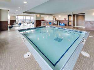 埃德蒙顿DoubleTree by Hilton Edmonton Downtown的在酒店房间的一个大型游泳池