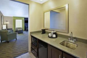 伊利里亚Hampton Inn & Suites - Elyria的酒店客房设有水槽和客厅。