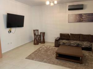 奥兰F5 -5 bedrooms Apt- Residence Hasnaoui avec parking Oran Algeria的带沙发和平面电视的客厅