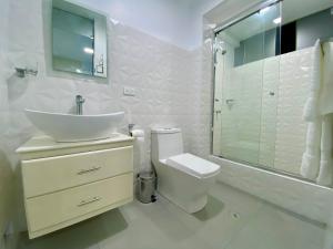 帕拉卡斯LAS GAVIOTAS DE PARACAS的一间带水槽、卫生间和淋浴的浴室