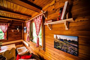 卡姆尼克Chalet FOREST Villa的小木屋内配有电视的房间