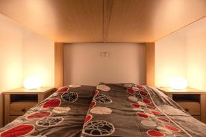 戈雷尼斯卡地区采尔克列Apartma Krvavec的一间卧室,两边都配有一张床和两盏灯