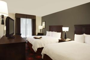 圣露西港圣露西港汉普顿酒店及套房的酒店客房设有两张床和一台平面电视。