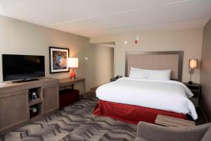 桑德贝桑德贝希尔顿恒庭套房酒店的配有一张床和一台平面电视的酒店客房