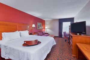 马里恩马里恩汉普顿酒店的配有一张床和一台平面电视的酒店客房
