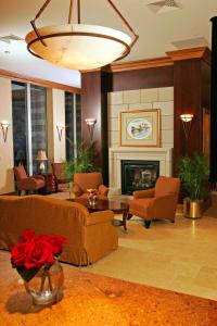 费城费城城市大道希尔顿惠庭套房酒店 的带沙发和壁炉的客厅