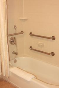 克洛维斯克洛維斯希尔顿花园旅馆的带浴缸和淋浴的浴室