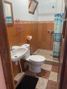 萨菲Vu sur corniche的一间带卫生间和水槽的浴室