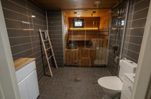 伊瓦洛Norlight Cottages Ivalo - Aurinko East的一间带卫生间和淋浴的浴室
