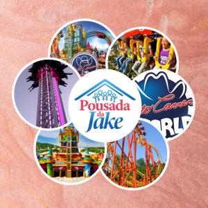 佩尼亚Pousada da Jake的不同游乐园和景点的集合