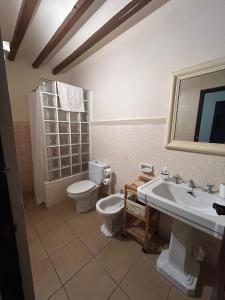 布索特El Raval d'Or, casa de 1900的一间带卫生间和水槽的浴室