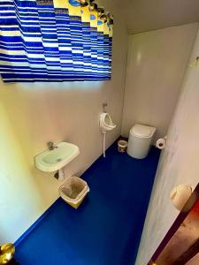 普诺Lake View Lodge的一间带水槽和卫生间的小浴室