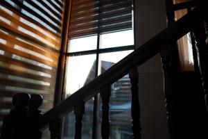 卡拉科尔阿尔戈旅馆的盲人从窗户望出去的人