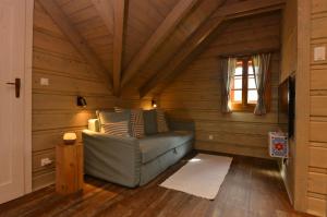 兹蒂尔Chalupa Daniel的小木屋内带沙发的客厅