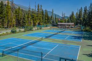 潘诺拉马Panorama Resort 2 Bedroom Creekside Condo的球场上的几个网球场