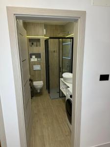 乌马格APPLeonLux的一间带卫生间和水槽的浴室