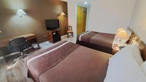 卡拉马圣地亚哥阿尔马格罗酒店的酒店客房设有两张床和电视。